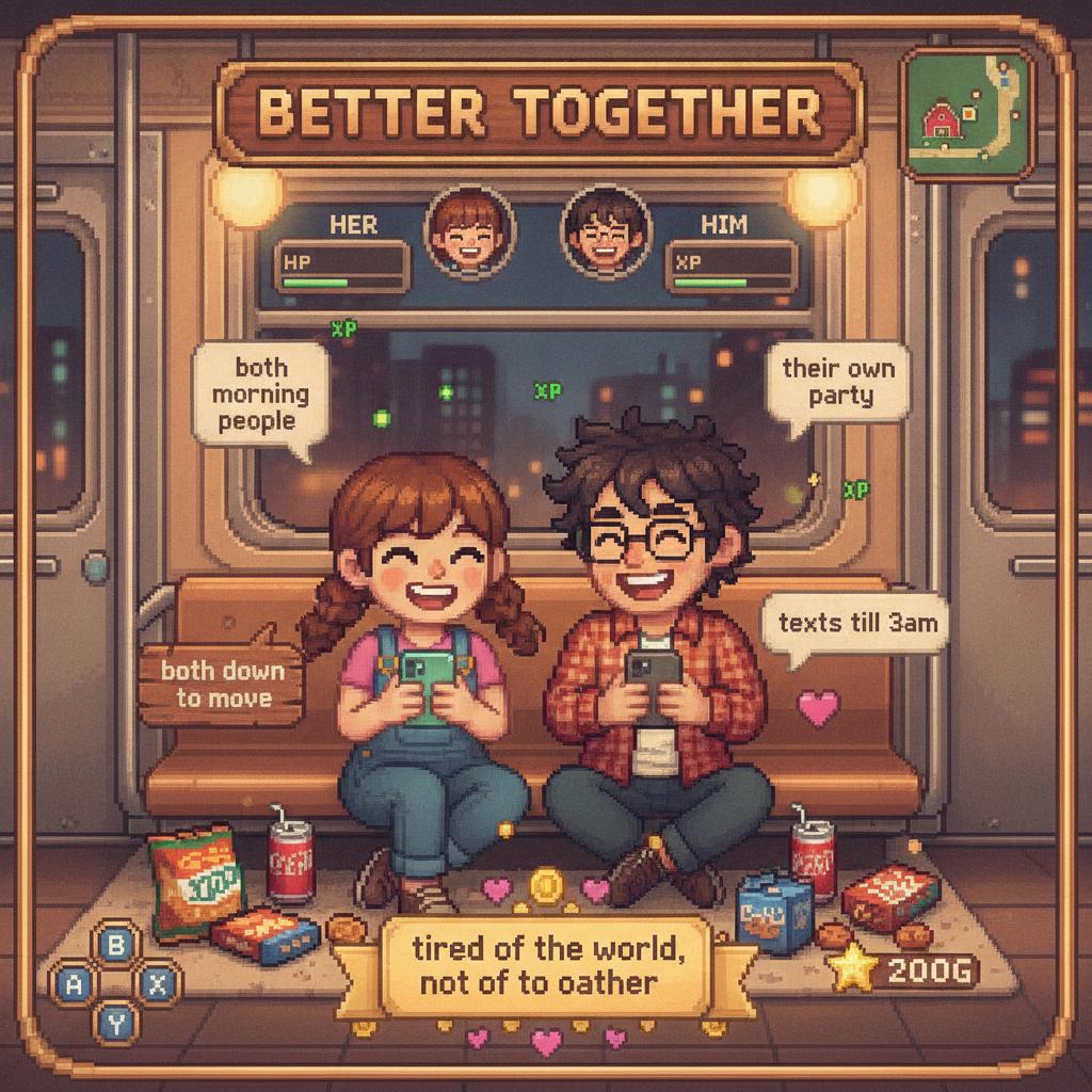 Pixel game style meme card: Better Together
